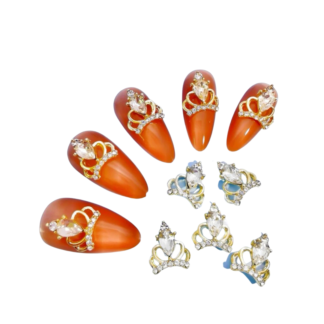 10 Pcs Rhinestone Crown Charms