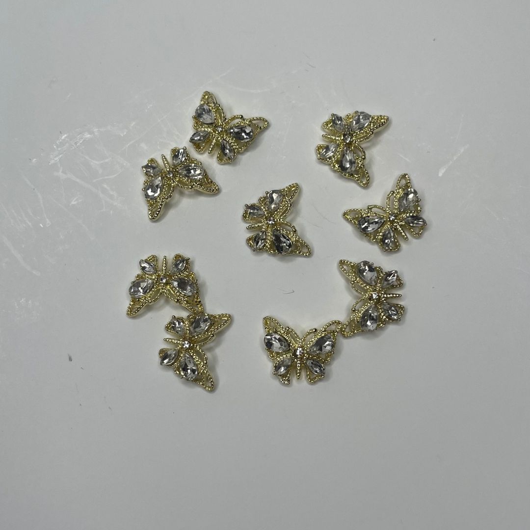 10 Pcs Crystal Butterfly Charms