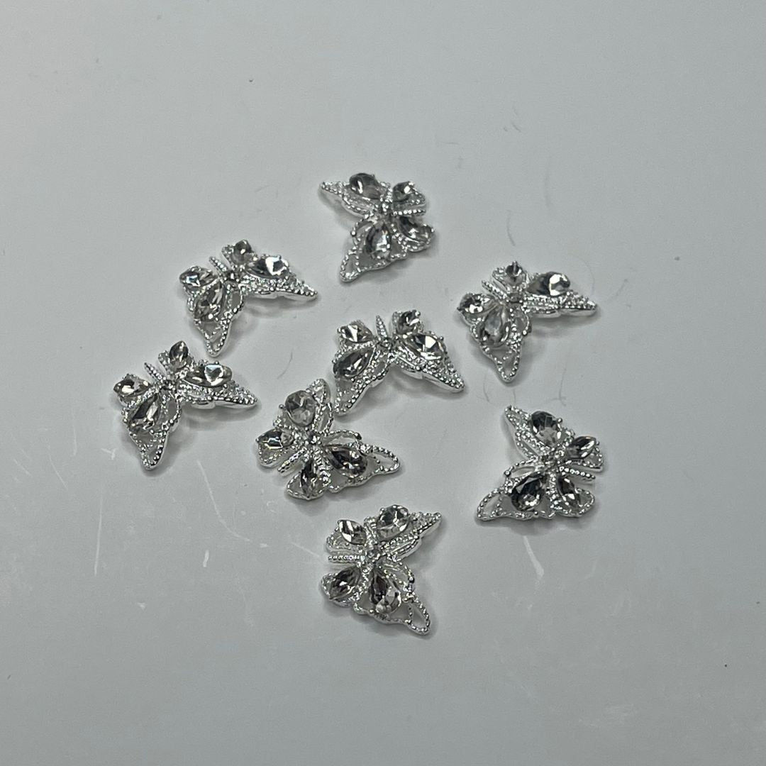 10 Pcs Crystal Butterfly Charms