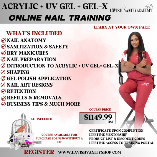 Online Training - Full Acrylic + UV Gel + Gel-x Course