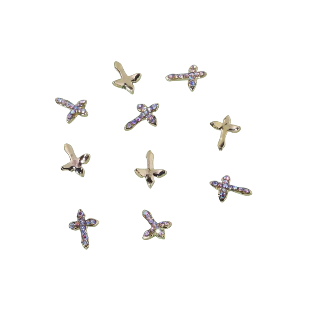 10 Pcs Pointed Cross Charms